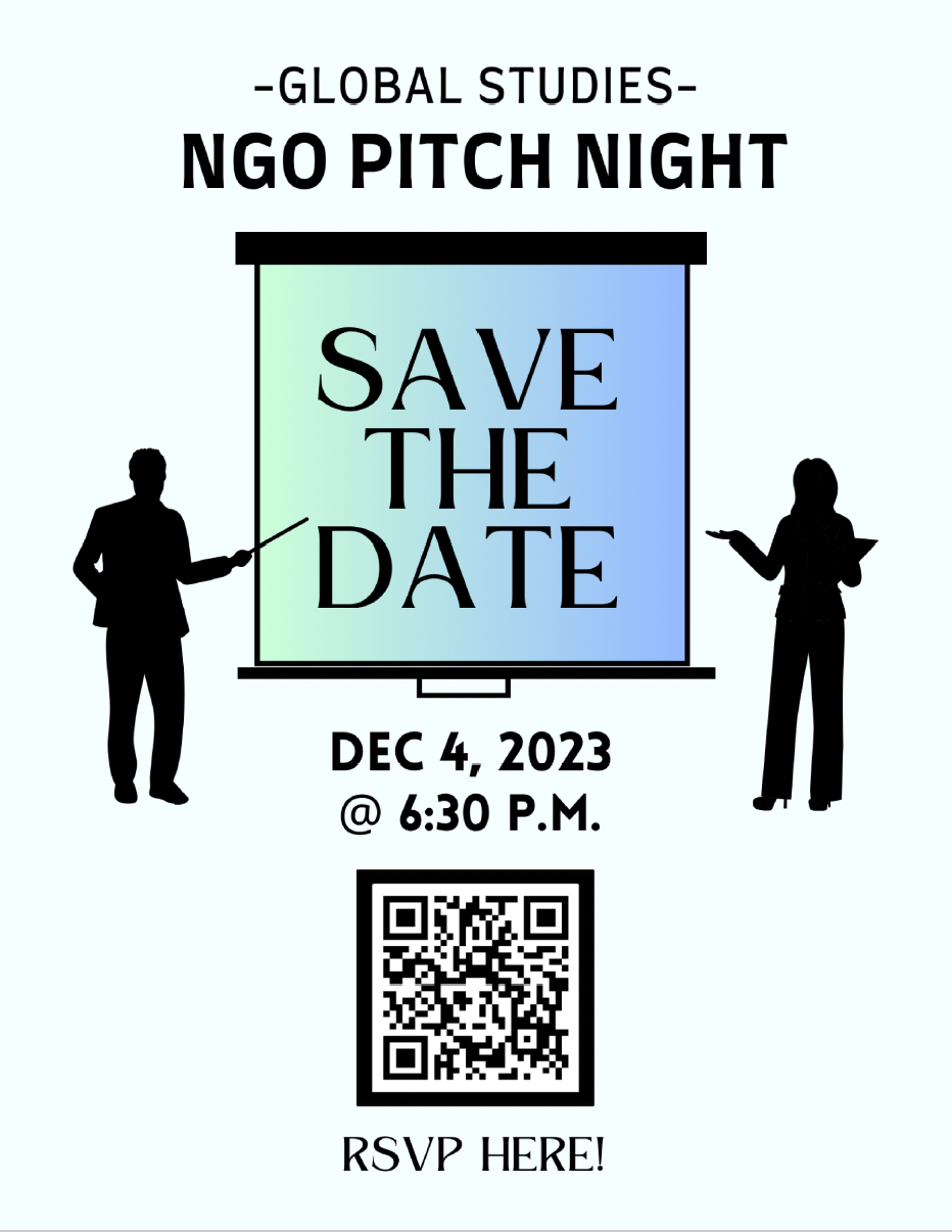 Save The Date: Global Studies NGO Pitch Night flyer