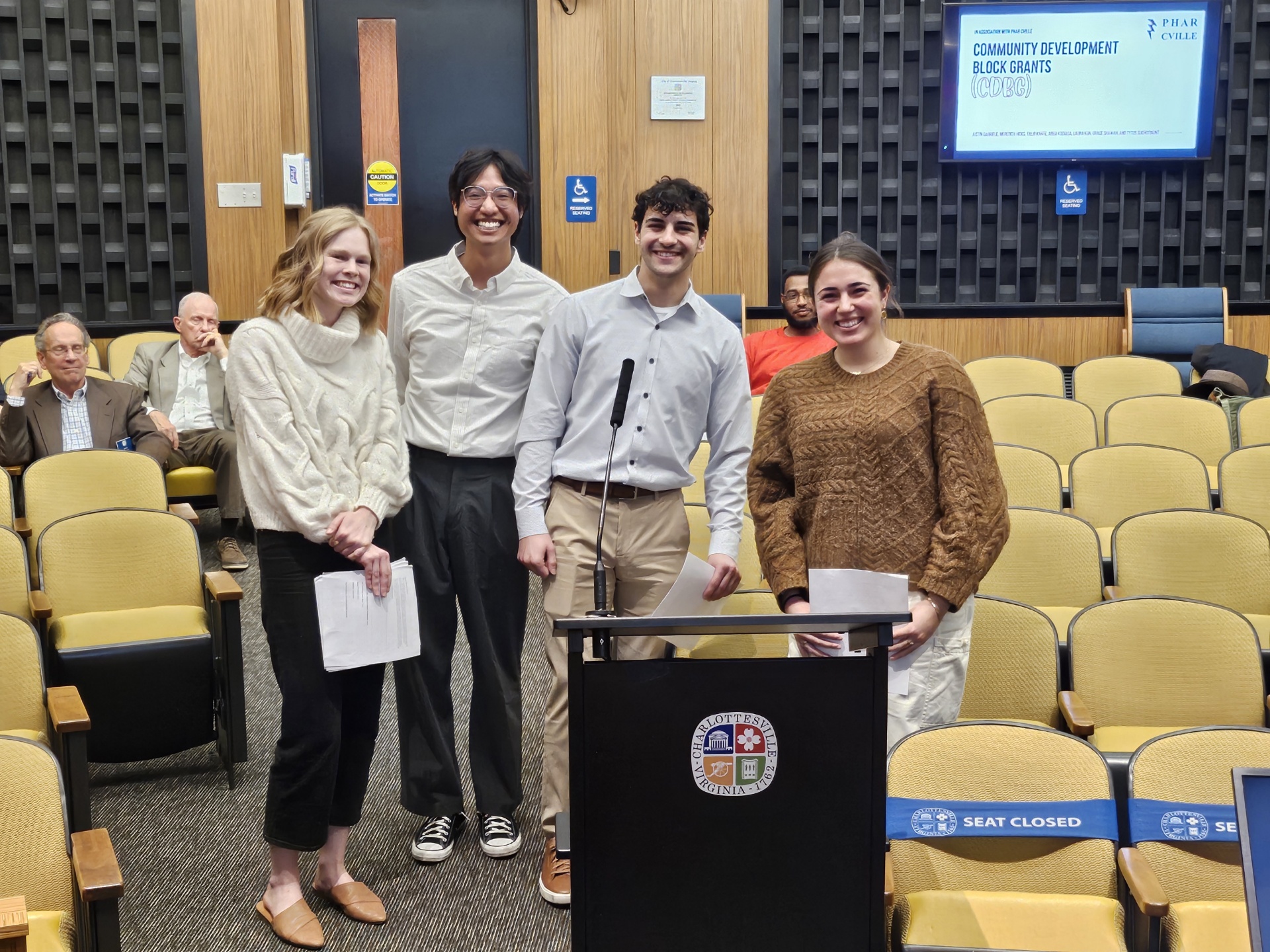 Students present at city council