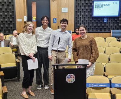 Students present at city council
